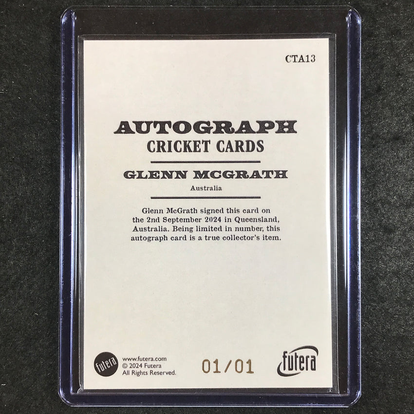 2024 Futera Vintage Cricket GLENN MCGRATH Autograph Platinum 1/1 #CTA13