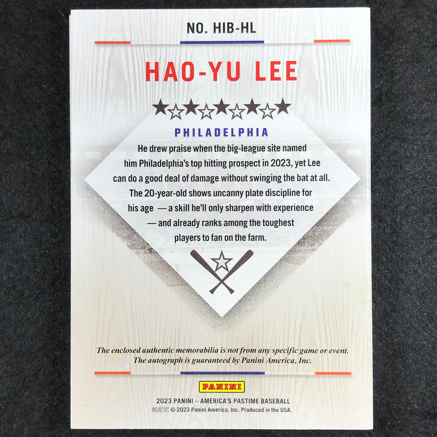 2024 Boys of Summer HAO-YU LEE Hitter's Ink Update Jersey Auto Booklet 15/75