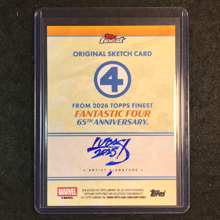 2026 Topps Finest Fantastic Four H.E.R.B.I.E. Artist Sketch 1/1 LUCAS
