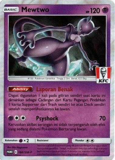 INDONESIAN Mewtwo - 184/SM-P - Holo KFC Promo