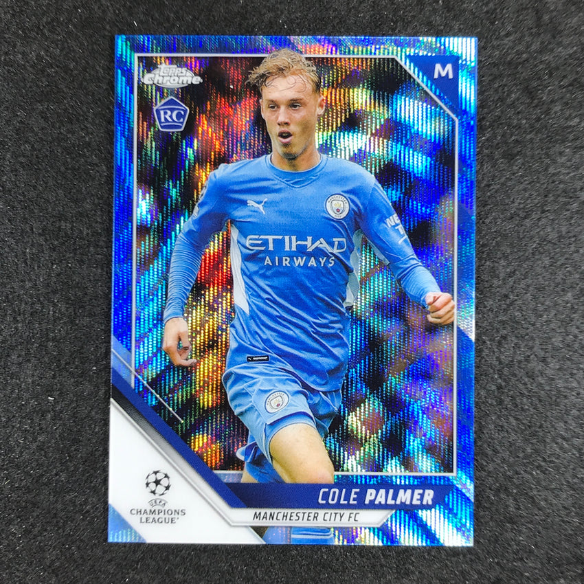 2021-22 Topps Chrome Uefa Ucl Cole Palmer Rookie Blue Wave 1/75