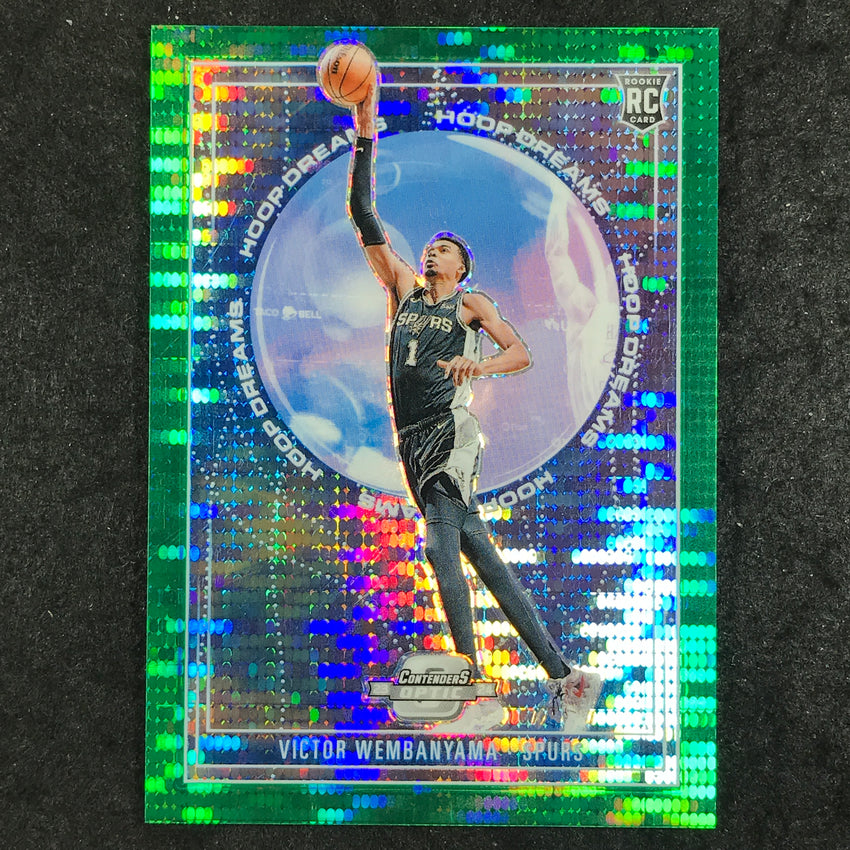 2023-24 Contenders Optic VICTOR WEMBANYAMA Hoop Dreams Rookie Green Pulsar 17/25