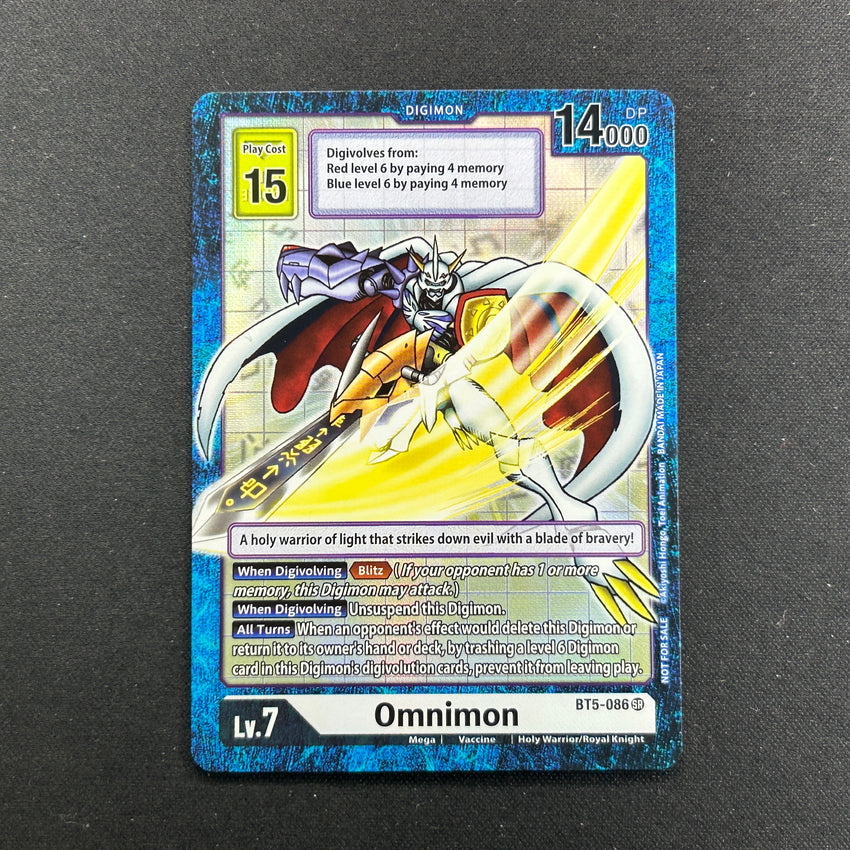 A Omnimon Bt5-086 - Secret Rare Short Print Box Topper Bt12 Across Time A