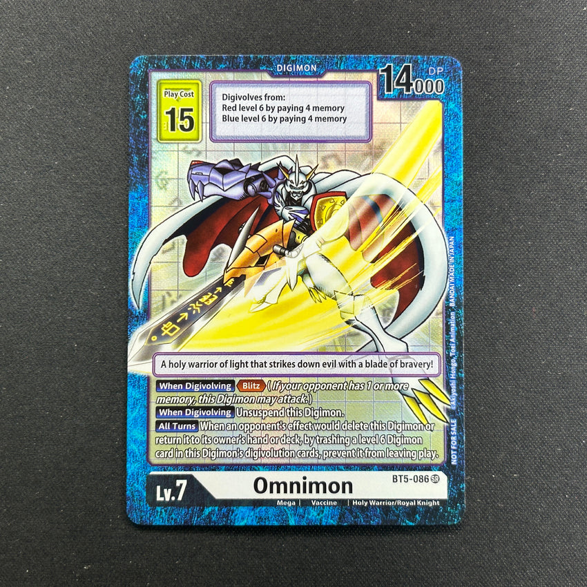 B Omnimon Bt5-086 - Secret Rare Short Print Box Topper Bt12 Across Time B