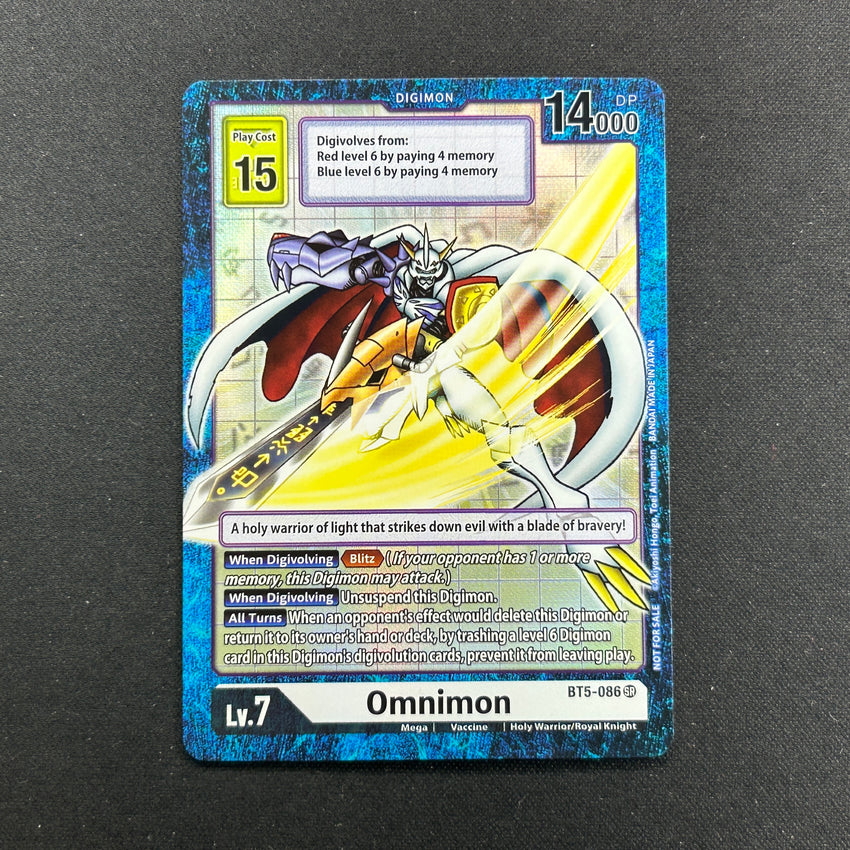 D Omnimon Bt5-086 - Secret Rare Short Print Box Topper Bt12 Across Time D