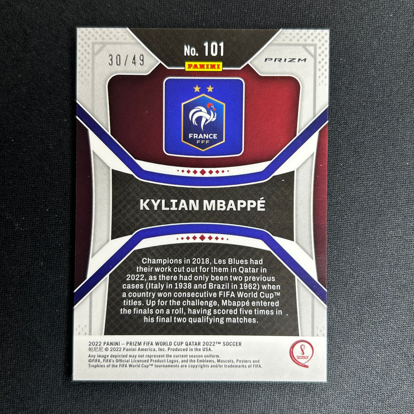 2022 Prizm Fifa World Cup Qatar Kylian Mbappe Purple Mojo 30/49