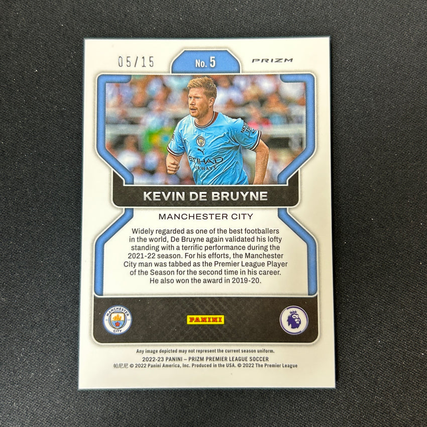 2022-23 Prizm Epl Kevin De Bruyne Choice Red Blue Purple Scope 5/15