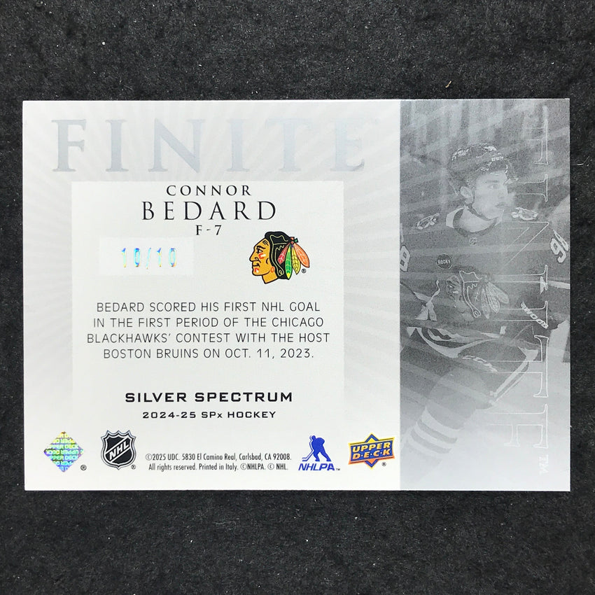 2024-25 SPx Hockey CONNOR BEDARD Finite Silver Spectrum 10/10 #7