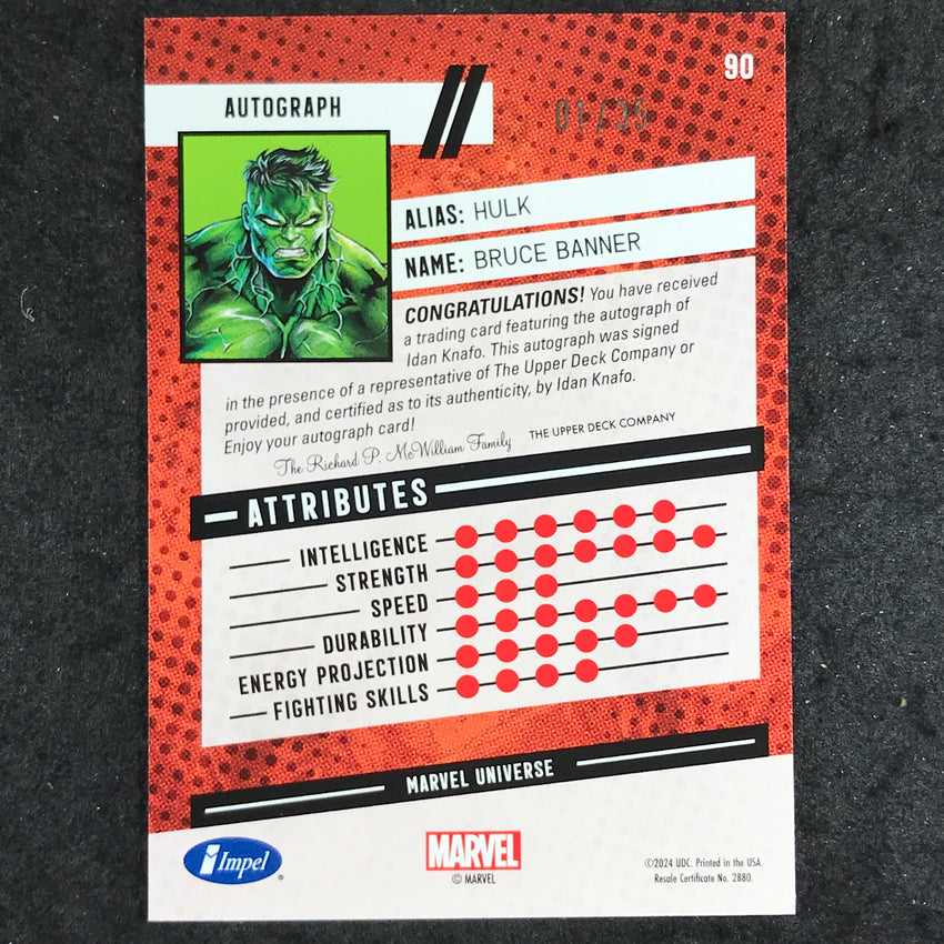 2024 Marvel Renditions Spider-Man HULK IDAN KNAFO Impel Auto 1/35 #90