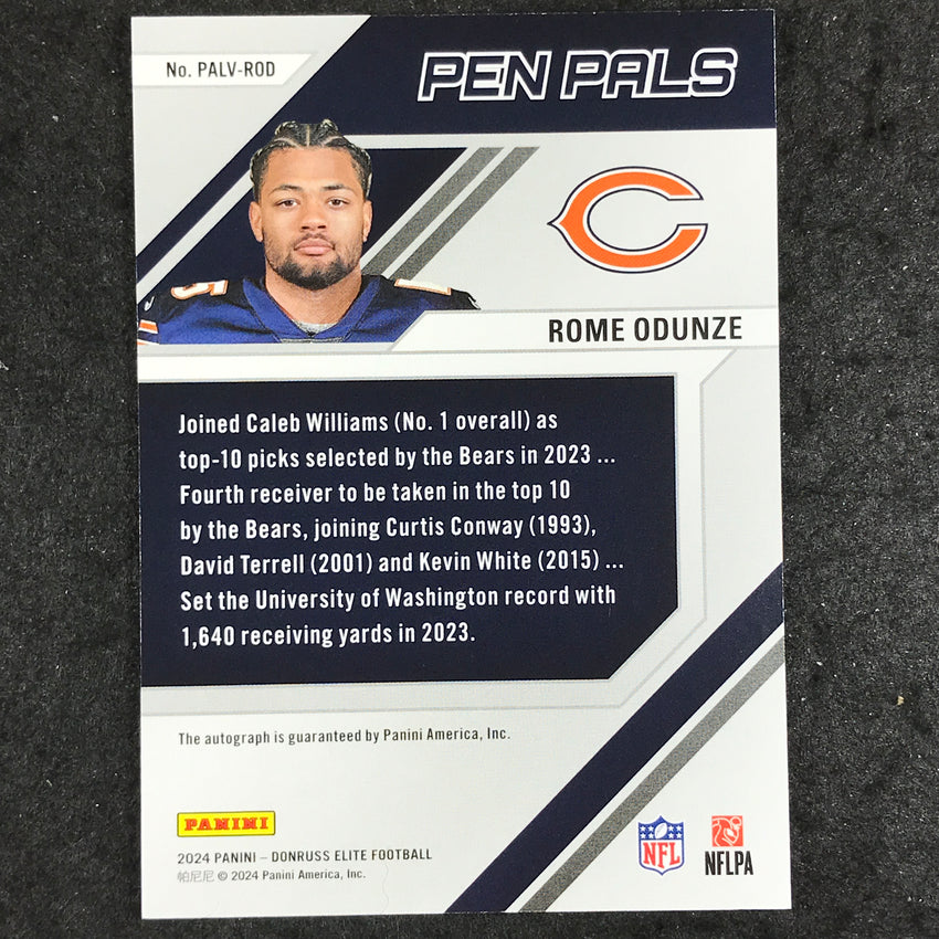 2024 Donruss Elite Football ROME ODUNZE Pen Pals Rookie Variation Auto #ROD