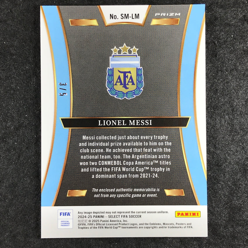 2024-25 Select FIFA LIONEL MESSI Select Memorabilia Patch Relic Green 3/5