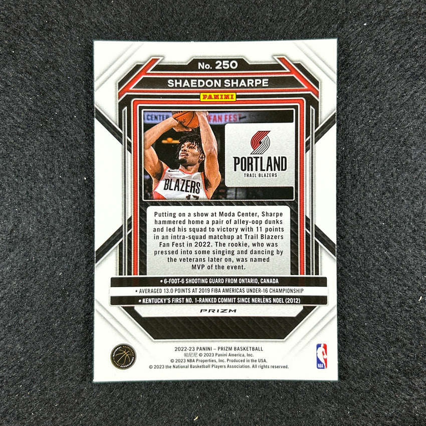 2022-23 Prizm SHAEDON SHARPE Choice Rookie Blue Yellow Green Scope #250