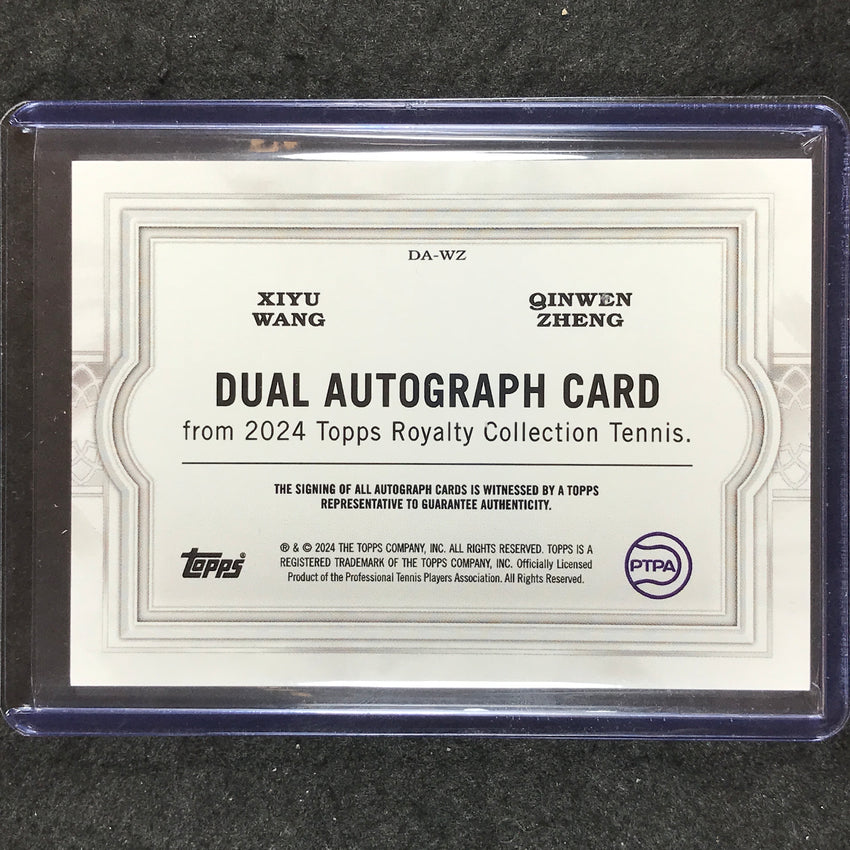 2024 Topps Royalty Tennis XIYU WANG QINWEN ZHENG Dual Autographs Platinum 1/1