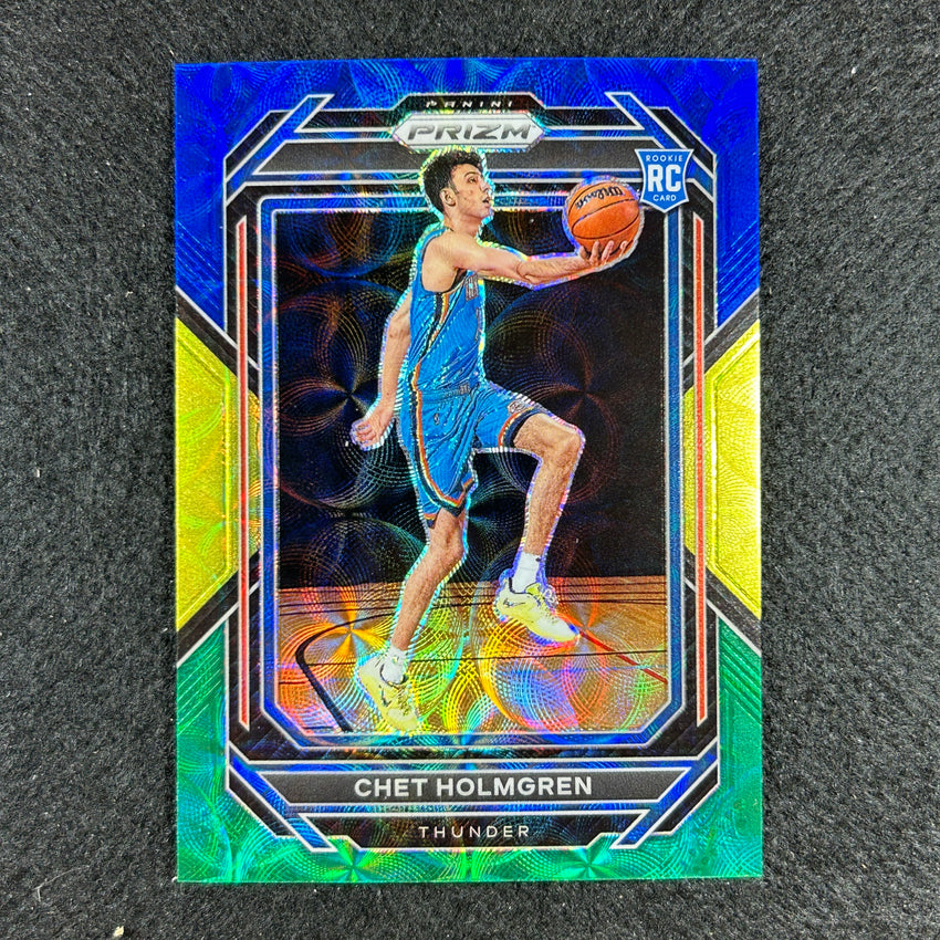 2022-23 Prizm Chet Holmgren Choice Rookie Blue Yellow Green Scope No 266