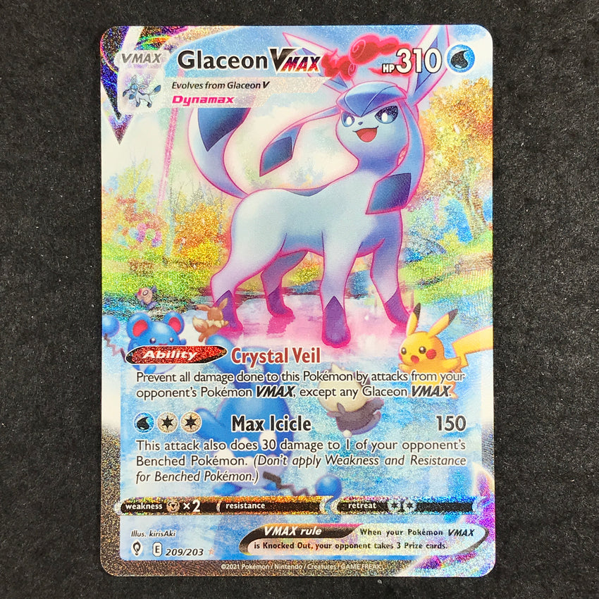 (A) Alternate Art - Glaceon Vmax - 209/203 - Secret Rare - Evolving Skies (A)