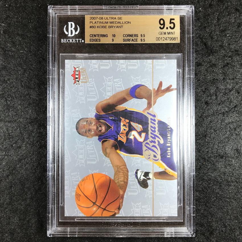 2007-08 Fleer Ultra Kobe Bryant Platinum Medallion 10/25 BGS 9.5