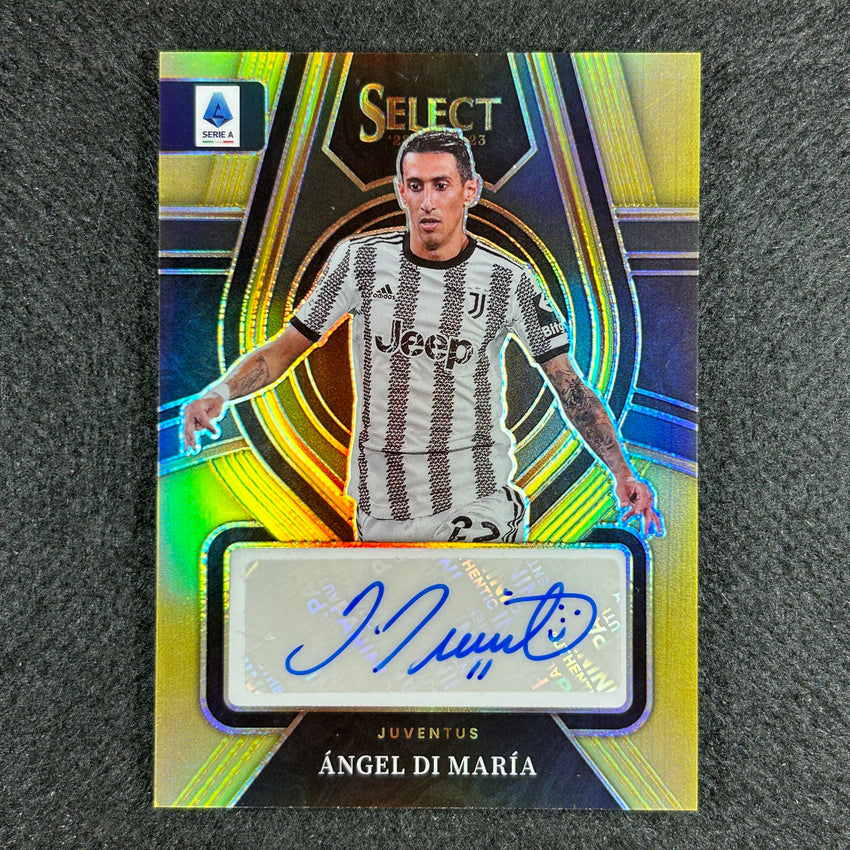 2022-23 Select Serie A Angel Di Maria Select Signatures Auto Gold Prizm 6/10
