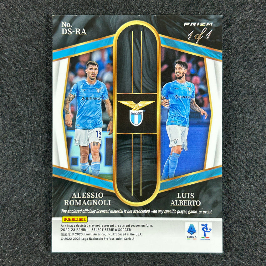 2022-23 Select Serie A Romagnoli Luis Alberto Dual Swatch Patch Relic Black 1/1