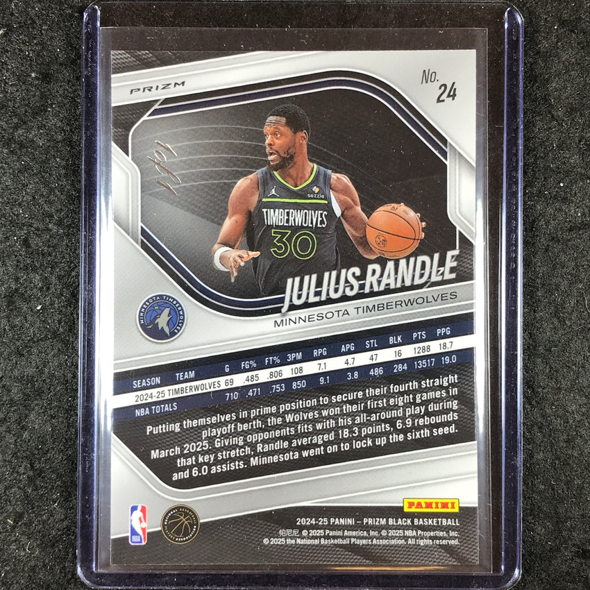 2024-25 Prizm Black JULIUS RANDLE Base Black Finite 1/1 #24