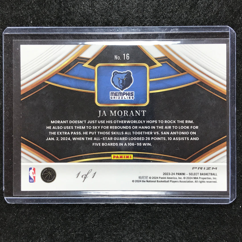 2023-24 Select JA MORANT Snapshots Black Finite 1/1