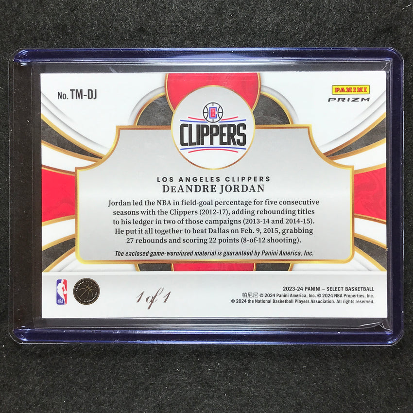2023-24 Select DEANDRE JORDAN Throwback Memorabilia Patch Black Finite 1/1