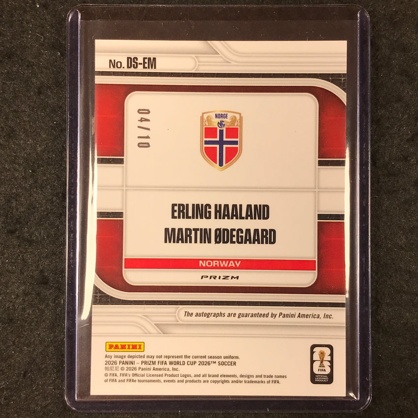 2026 Prizm FIFA World Cup ERLING HAALAND MARTIN ODEGAARD Dual Auto Silver 4/10
