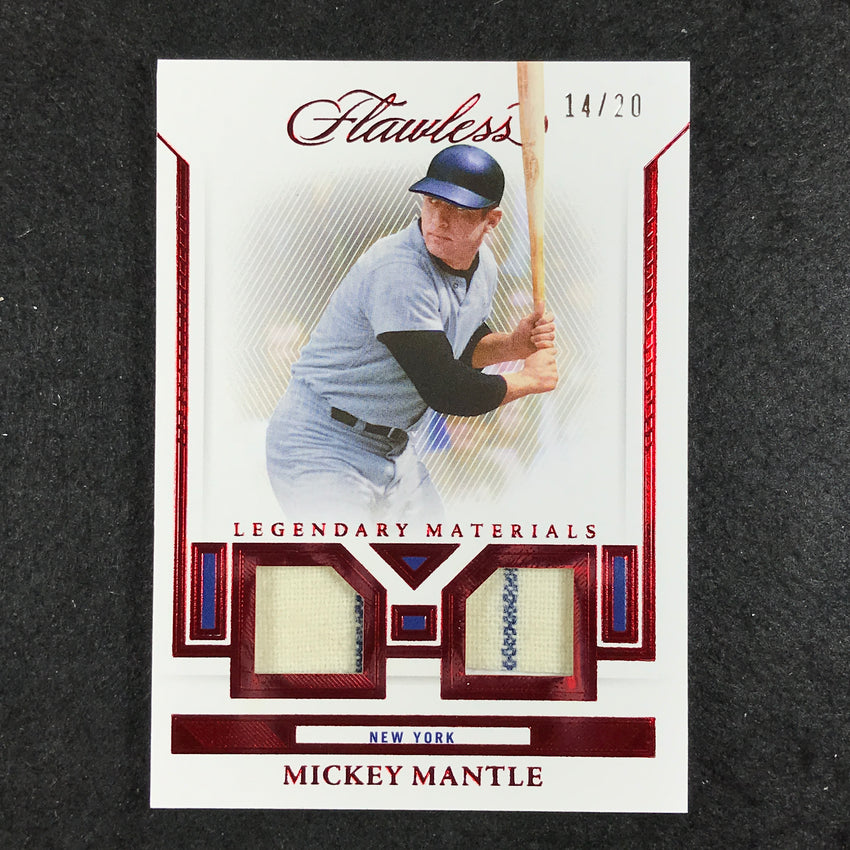 2023 Flawless Mlb Mickey Mantle Legendary Materials Dual Relic Ruby 14/20