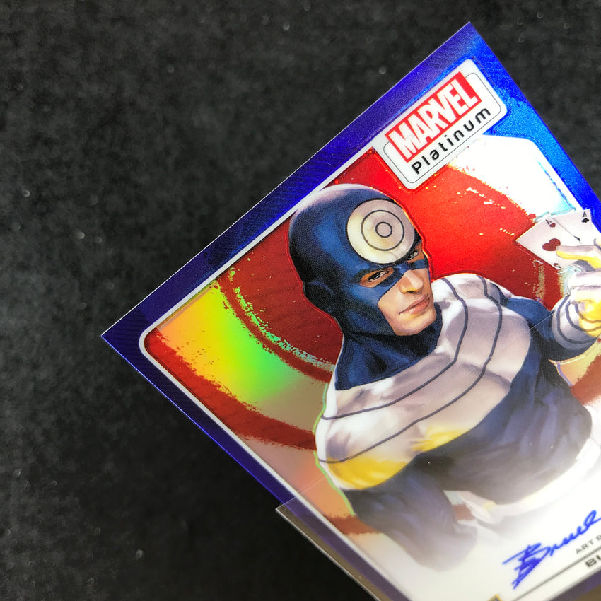2023 Marvel Platinum Bullseye Ben Bradi Base Artist Auto Blue Rainbow 17/25