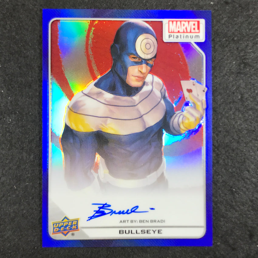 2023 Marvel Platinum Bullseye Ben Bradi Base Artist Auto Blue Rainbow 17/25