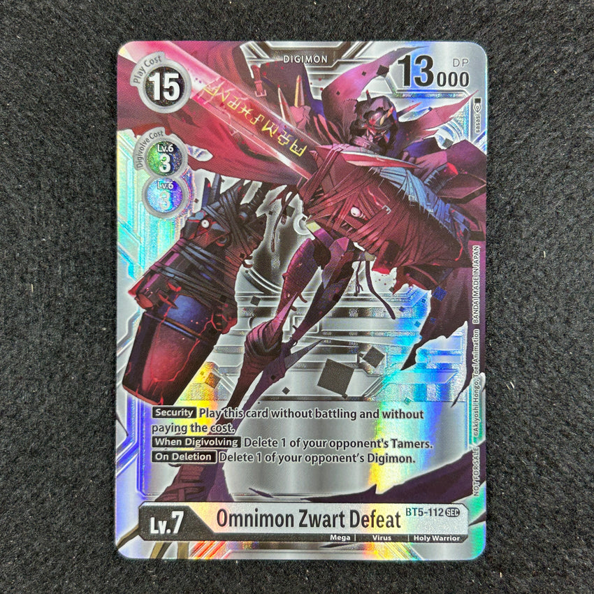Parallel Omnimon Zwart Defeat Borderless Alternate Art Bt5-112 Sec - Ex04 Box Topper Alternative Being