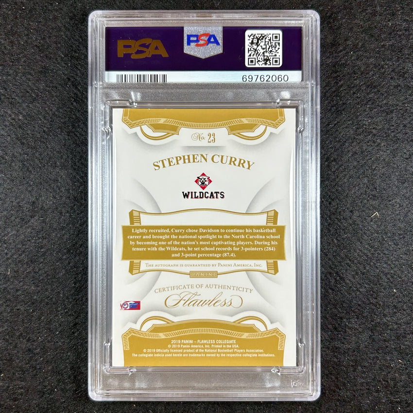 2019-20 Flawless Collegiate Stephen Curry Great Signatures Auto Black 1/1 Psa 8