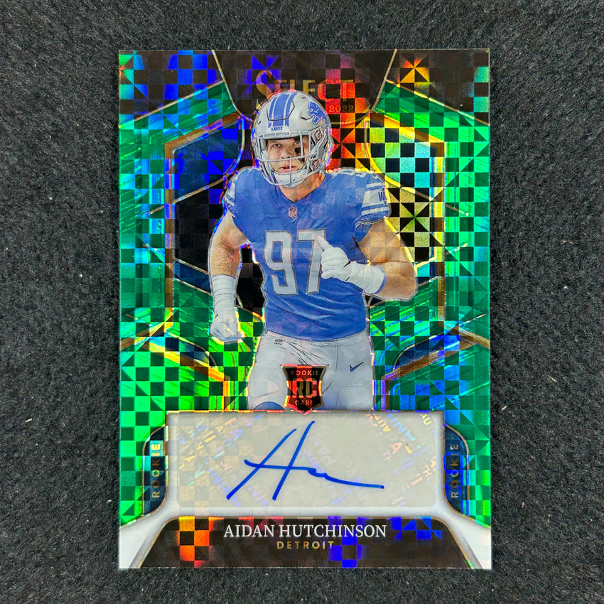 2022 Select Aidan Hutchinson Rookie Signatures Auto Green 4/5