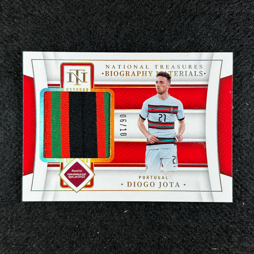 2022 National Treasures World Cup Qatar Diogo Jota Biography Patch Gold 6/10