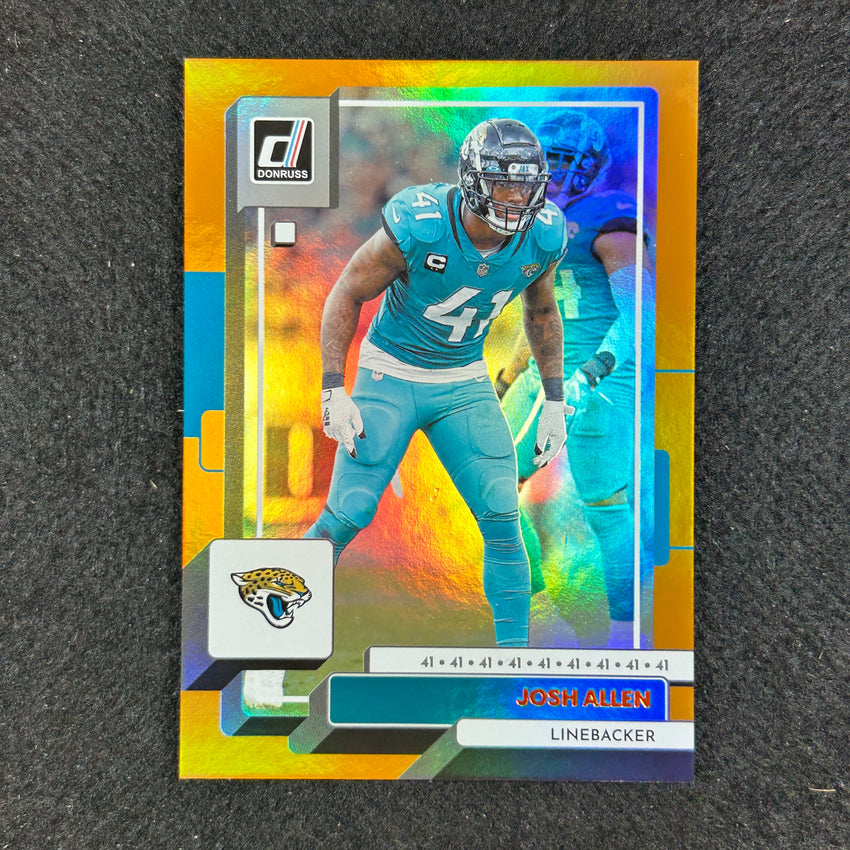 2022 Donruss Josh Allen Jersey Number Orange 10/41