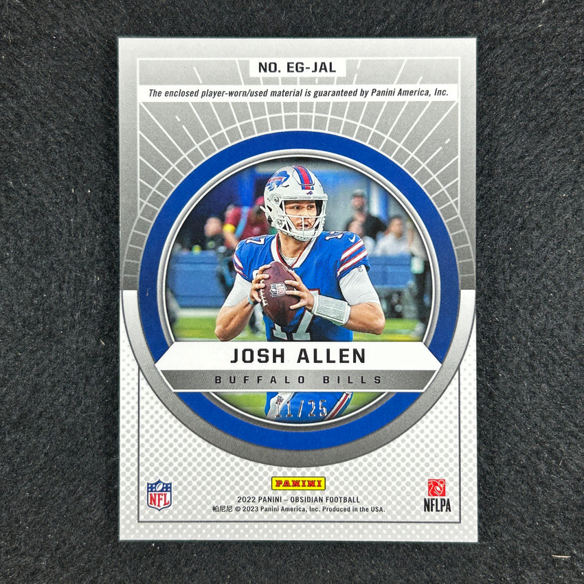 2022 Obsidian Josh Allen Equinox Gear Jersey Patch Yellow 11/25