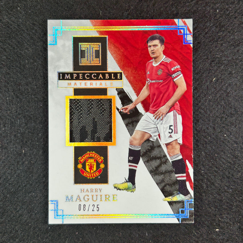 2021-22 Impeccable Epl Harry Maguire Materials Jersey Relic Holo Silver 8/25
