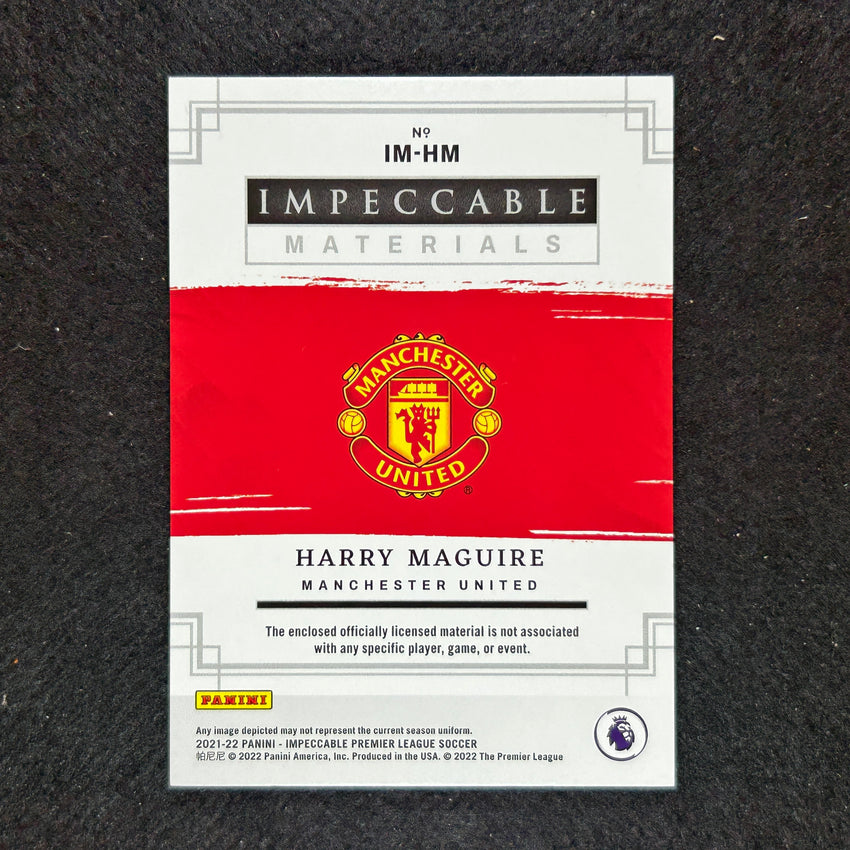 2021-22 Impeccable Epl Harry Maguire Materials Jersey Relic Holo Silver 8/25