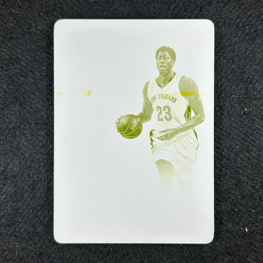 2015-16 National Treasures Anthony Davis Logoman Printing Plate 1/1 Yellow