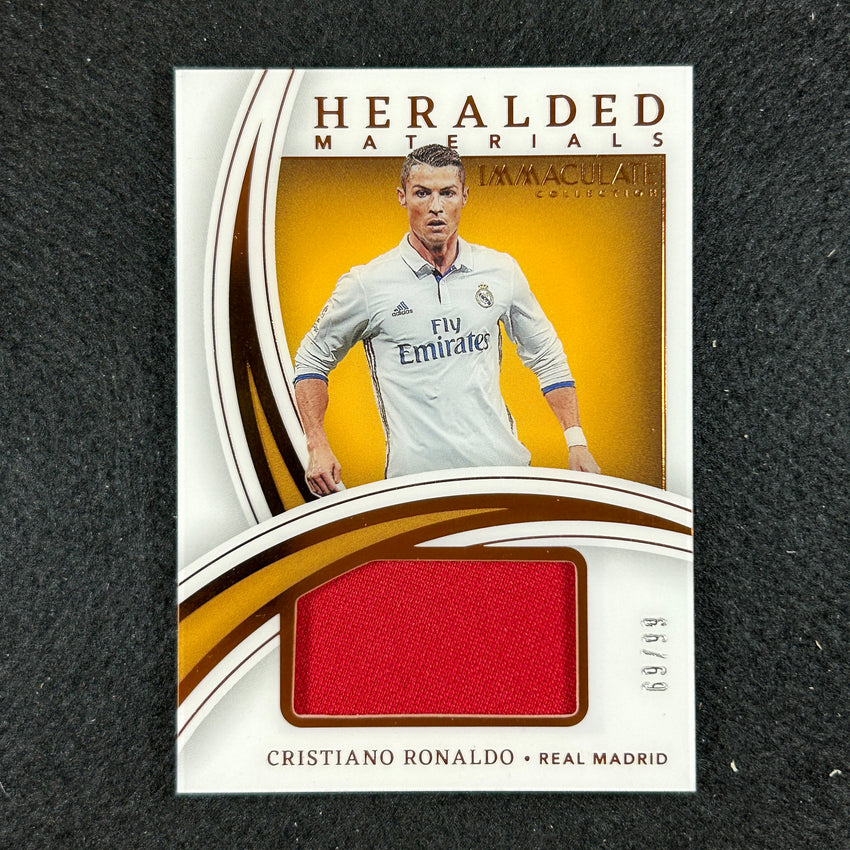 2022-23 Immaculate Cristiano Ronaldo Heralded Material Jersey Relic Bronze 69/99