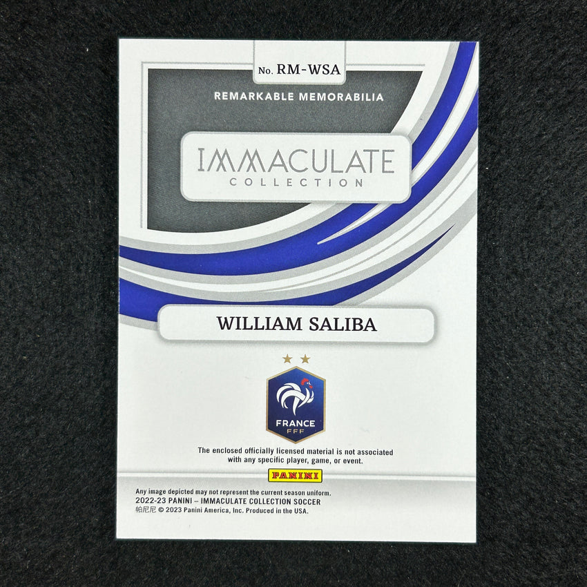 2022-23 Immaculate William Saliba Remarkable Memorabilia Rookie Jersey 19/25