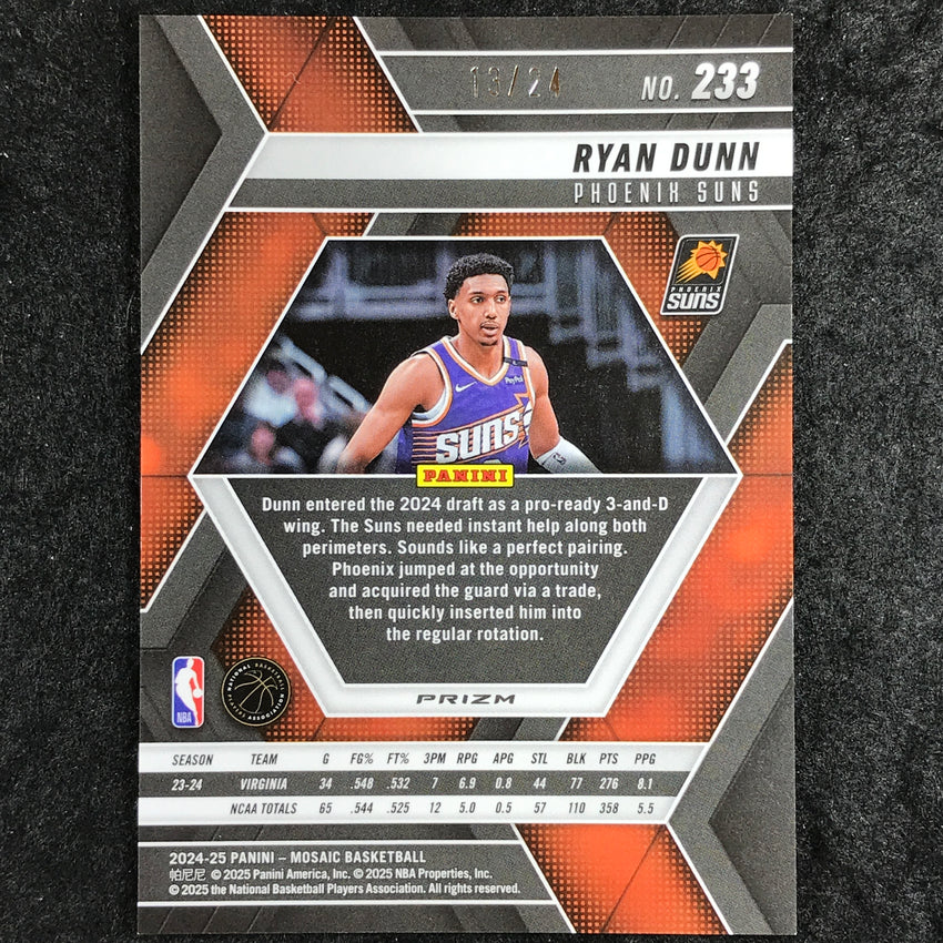 2024-25 Mosaic RYAN DUNN Rookie Purple Snakeskin Mosaic 13/24 #233