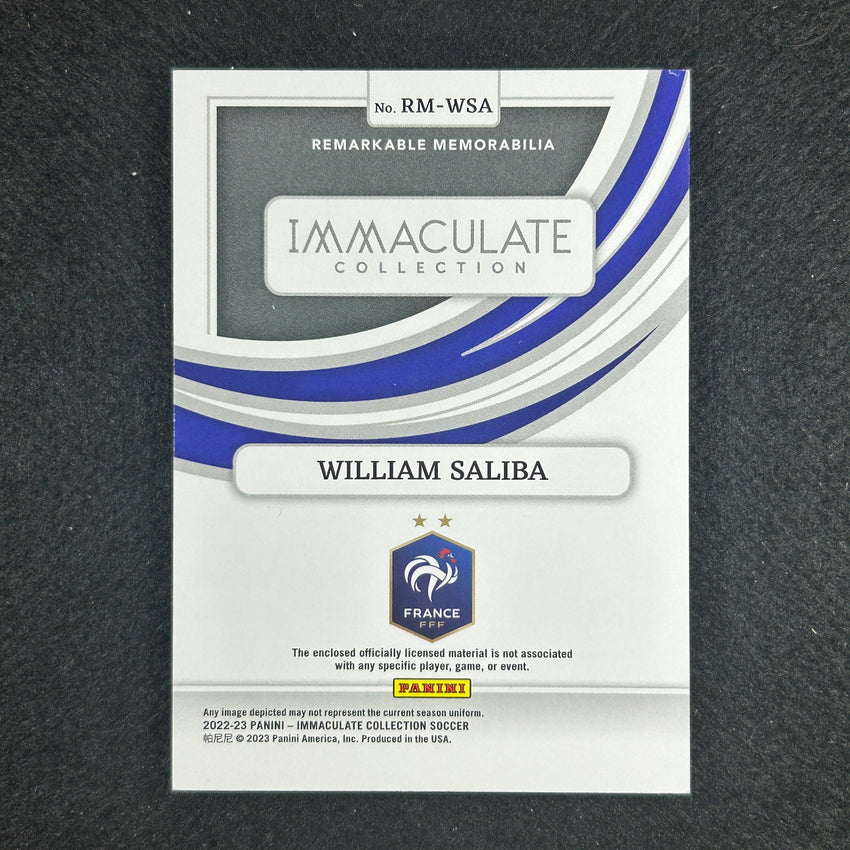 2022-23 Immaculate William Saliba Remarkable Memorabilia Rookie Jersey 43/99