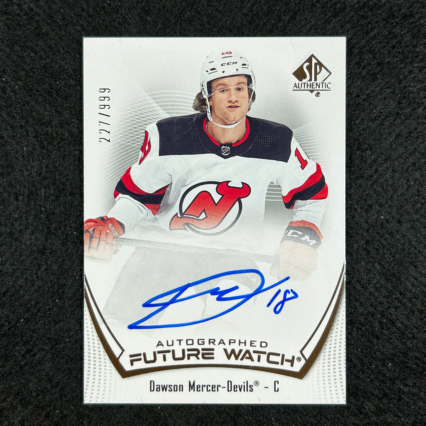 2021-22 Sp Authentic Nhl Dawson Mercer Future Watch Rookie Auto 227/999