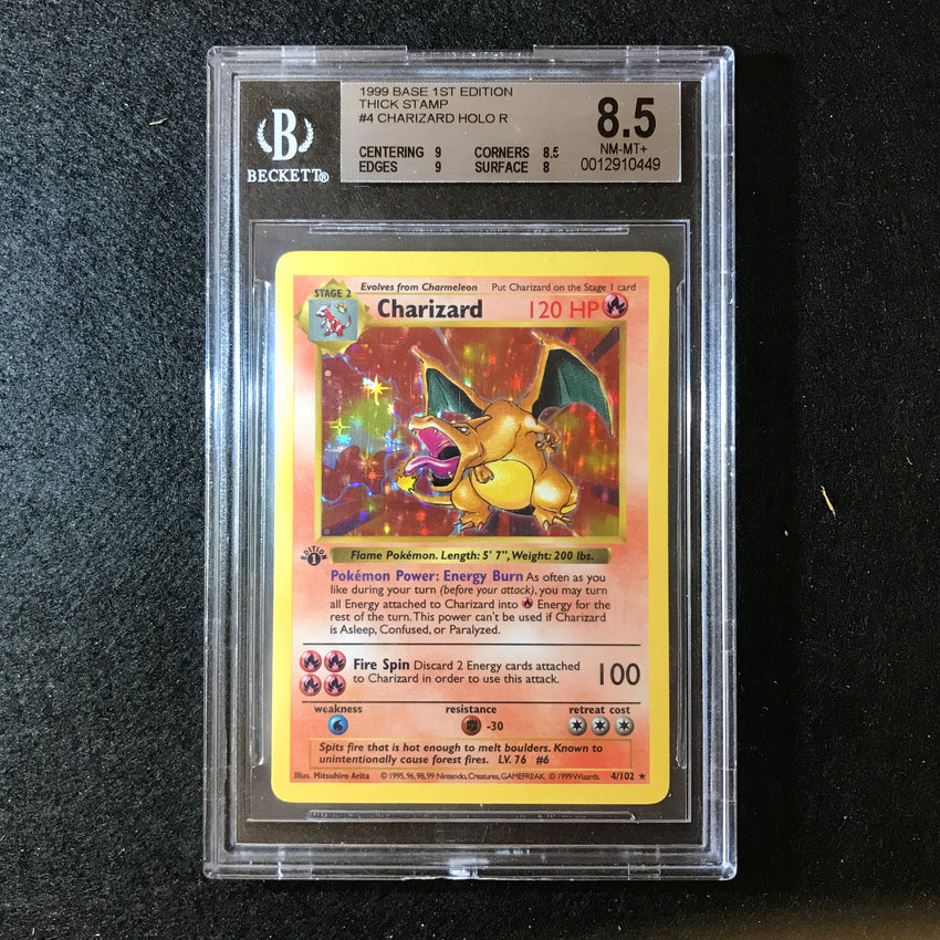 BGS 8.5 Charizard - 4/102 - Holo Rare Base Set 1st Edition Shadowless 1999 449