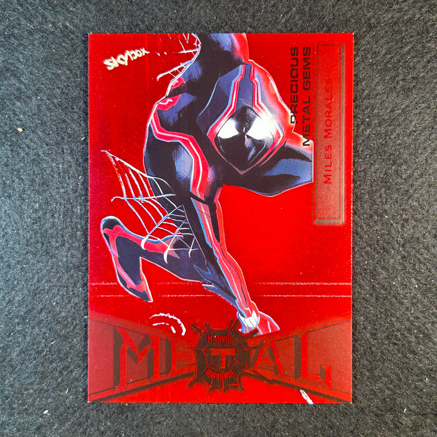 2021-2022 Marvel Spider-man Metal Miles Morales Precious Gems Pmg Red 59/100