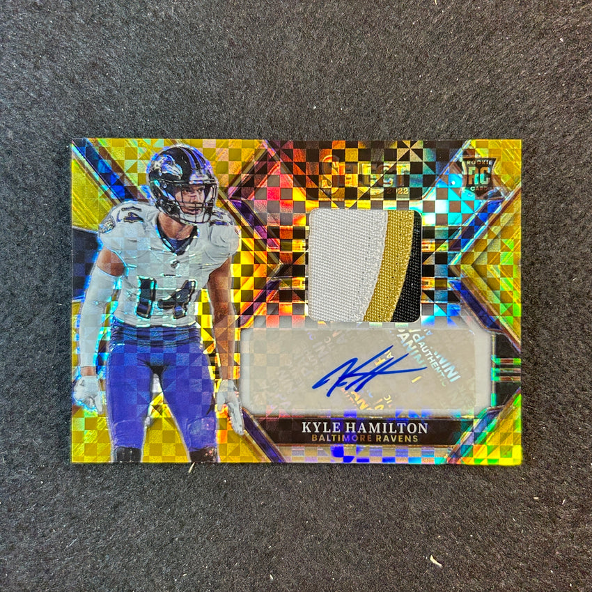 2022 Select Kyle Hamilton Rookie Signatures Memorabilia Patch Auto Gold 2/10