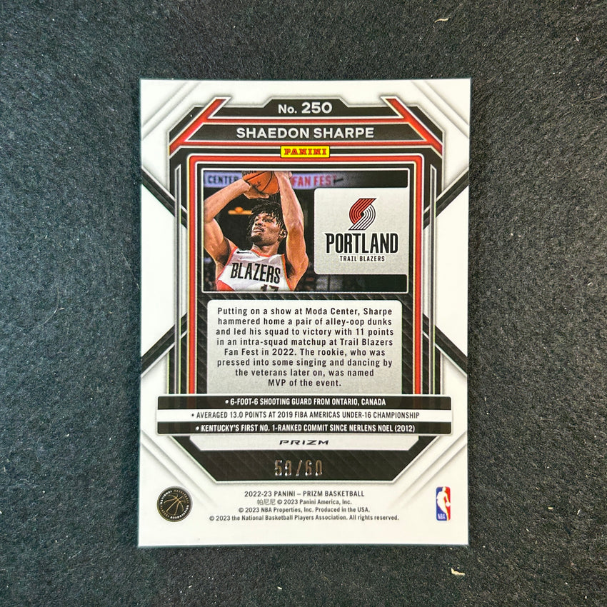2022-23 Prizm Shaedon Sharpe Rookie Orange Wave Prizm 59/60