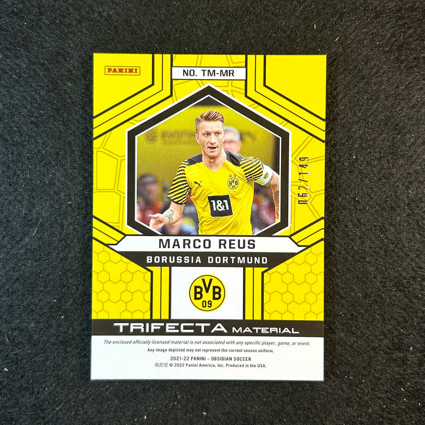 2021-22 Obsidian Marco Reus Trifecta Material Triple Jersey Relic 62/149