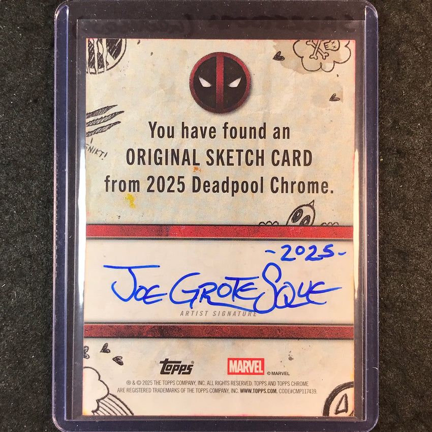 2025 Topps Chrome Deadpool SABRETOOTH Artist Sketch 1/1 JOESEPH GROTESQUE
