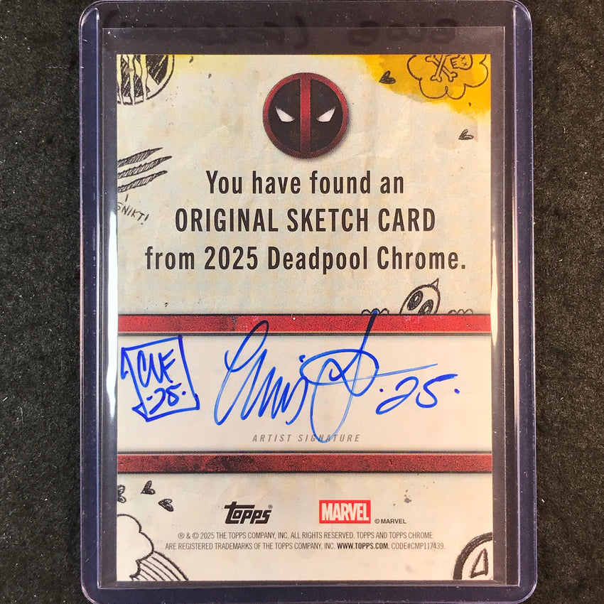 2025 Topps Chrome Deadpool BLOB Artist Sketch 1/1 CHRIS FOREMAN